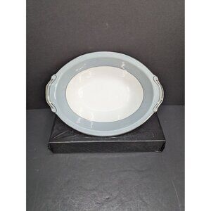 Seyei Fine China 398 Gray Platinum Serving Bowl 2 3/8" x 7 3/4" x 11"